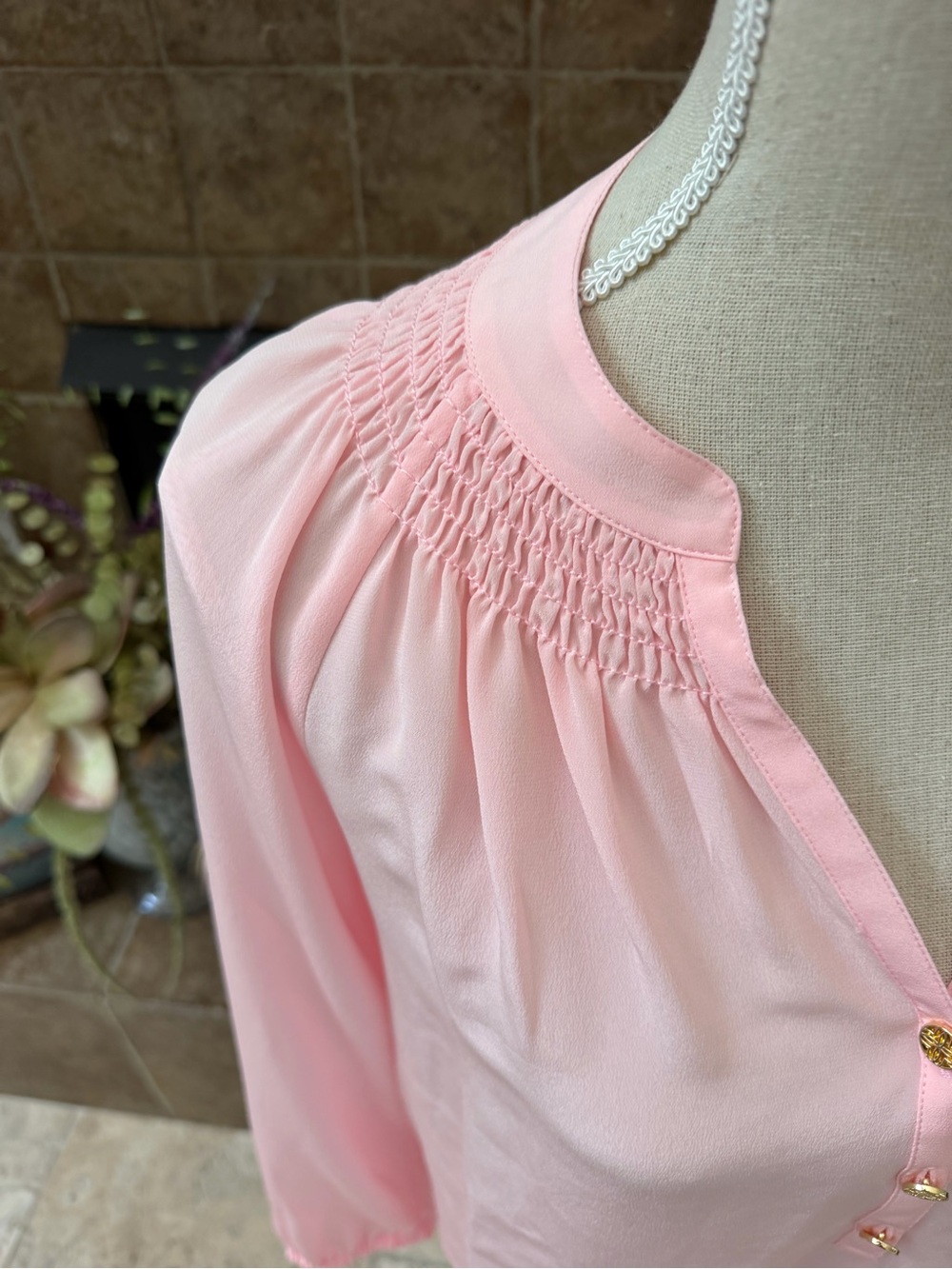 NWT LILLY PULITZER Elsa Silk Top pink muse sz M - Picture 3 of 6